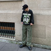 outfits for men American Vibe Style Street Multi-Pocket Workwear Casual Pants Men's Ins Loose Straight High Street Retro Trousers